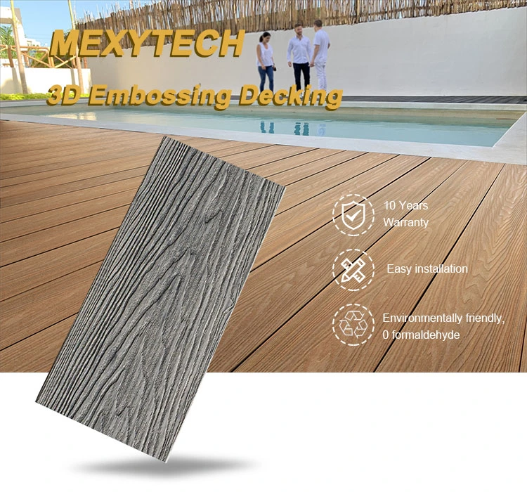 Waterproof WPC Composite Decking Flooring for Exterior Composite Outdoor 3D Decking