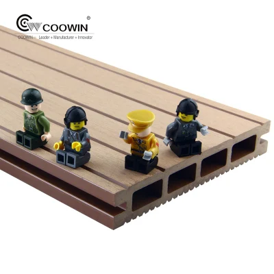 Hollow Groove Wearproof Wood-Plastic Composite Decking Floor for Outddor