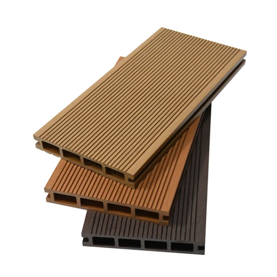 2022 New Generation Co-Extrusion Durable Color Walnut Hollow Round Hole WPC Decking Flooring