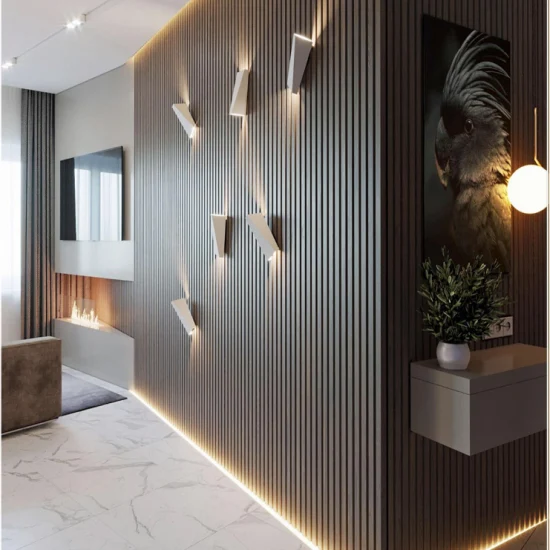 Waterproof Wall Cladding PS Ceiling Wall Panel Charcoal Louver Panel