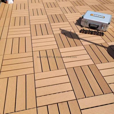 Interlock Waterproof Outdoor Flooring Deck Tile 300*300mm DIY Decking WPC Patio Tiles Interlocking Terrazzo Floor Tiles