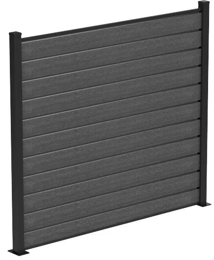 Alu Aluminium Post Wood Grain WPC Plastic Composite Panels Fencing Outdoor Garden Fence Fencings Waterproof Anti UV